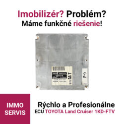 Denso ECU Toyota Land Cruiser 1KD-FTV – čítanie dát, analýza imobilizéra, konfigurácia emulátora a test funkčnosti.