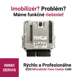 Bosch EDC17CP52 Mitsubishi FUSO Canter 3.0D 4P10T4 – čítanie dát, analýza imobilizéra, konfigurácia emulátora a test funkčnosti.