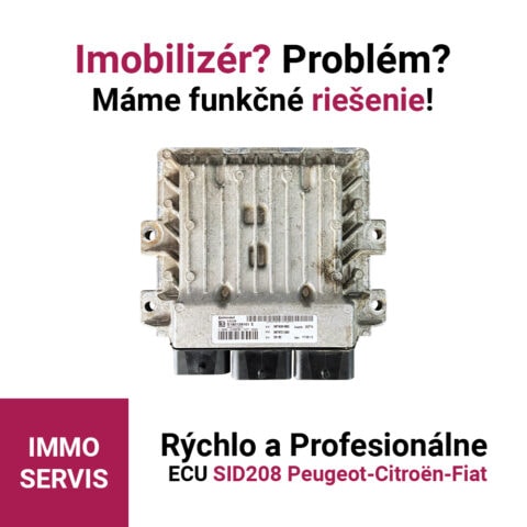 Continental SID208 Peugeot / Citroën / Fiat - čítanie dát, analýza imobilizéra, konfigurácia emulátora a test funkčnosti.