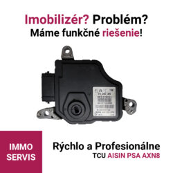 Aisin AXN8 - PSA – čítanie dát, analýza imobilizéra, konfigurácia emulátora a test funkčnosti.